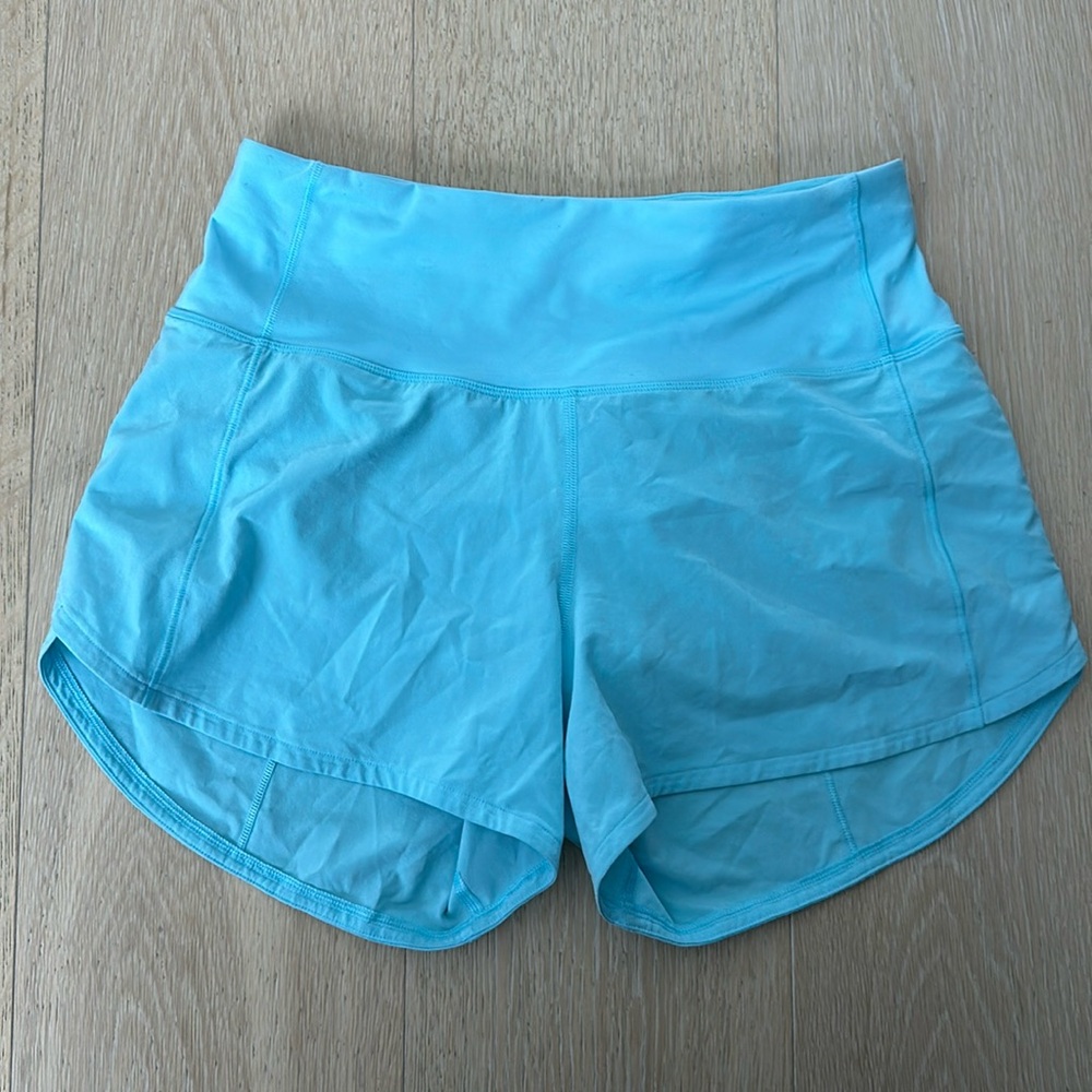 Lululemon light blue high rise shorts size 4